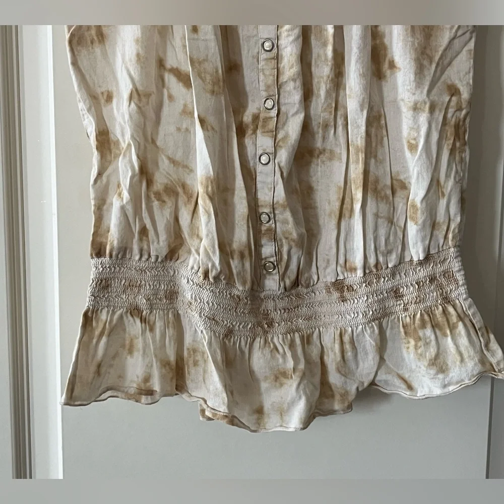 Nine West Jeans Brand Cotton Ruffle Sleeve Spring blouse Women’s Size Small - Picture 5 of 14